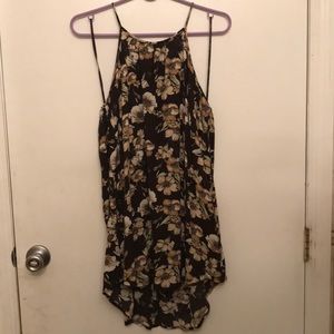 Brown floral halter dress
